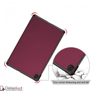 Dirbtinės odos atverčiamas dėklas planšetei - bordo spalvos (Samsung Tab S6 Lite 10.4 (P610/P615)-S6 Lite 2022 (P613/P619)-Tab S6 Lite 2024 (P625/SM-P620NZAAEUE)
